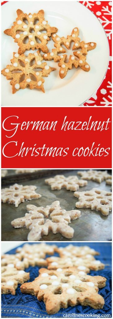 These German hazelnut Christmas cookies are easy to make & look and taste great, with a delicious flavoring from the hazelnut. Complex flavors, easy to make.