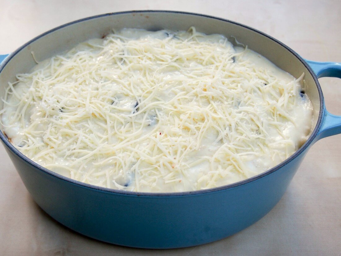 moussaka ready to bake