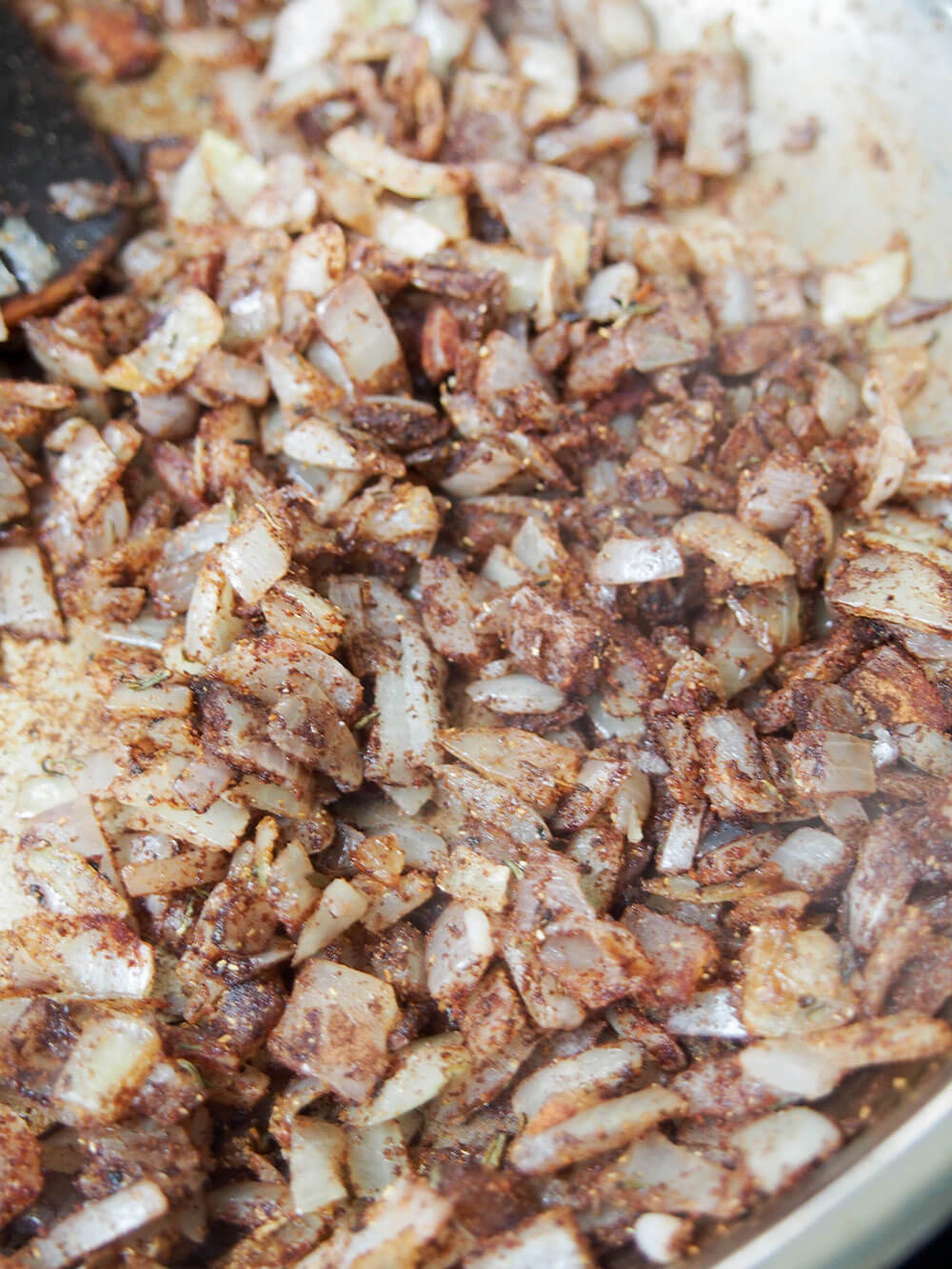 cooking onions and spices