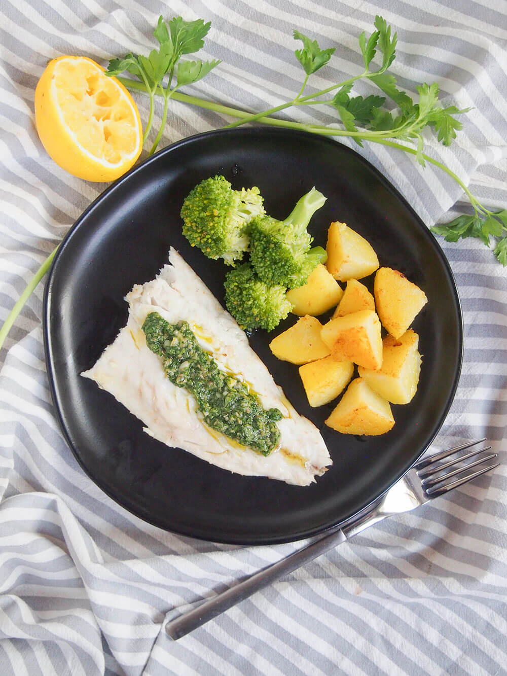 sea bass with salsa verde