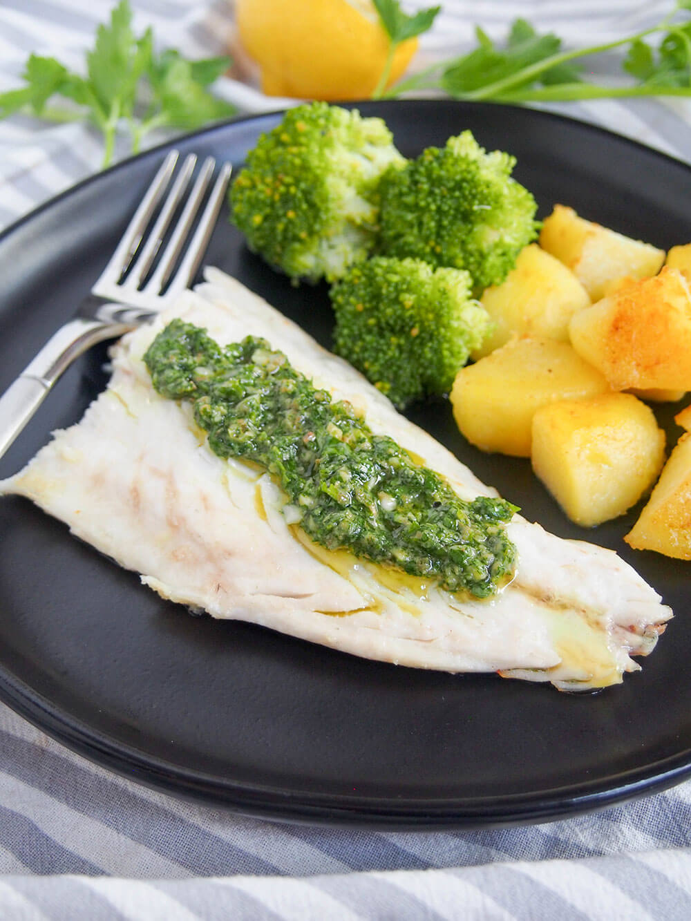 sea bass with salsa verde
