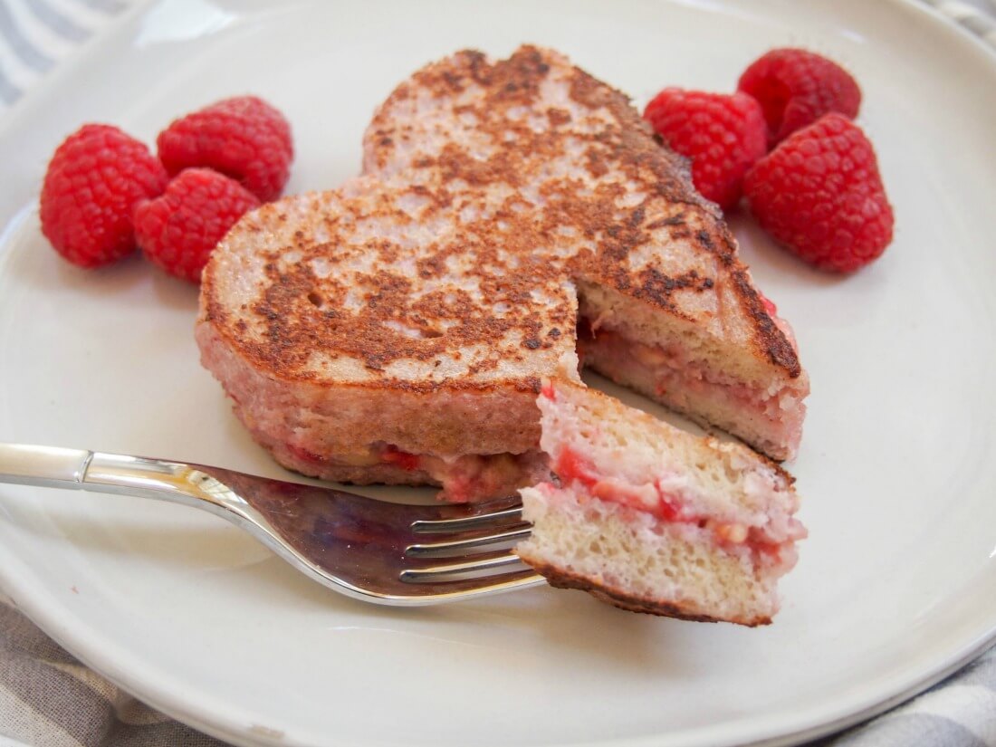 Raspberry stuffed French toast