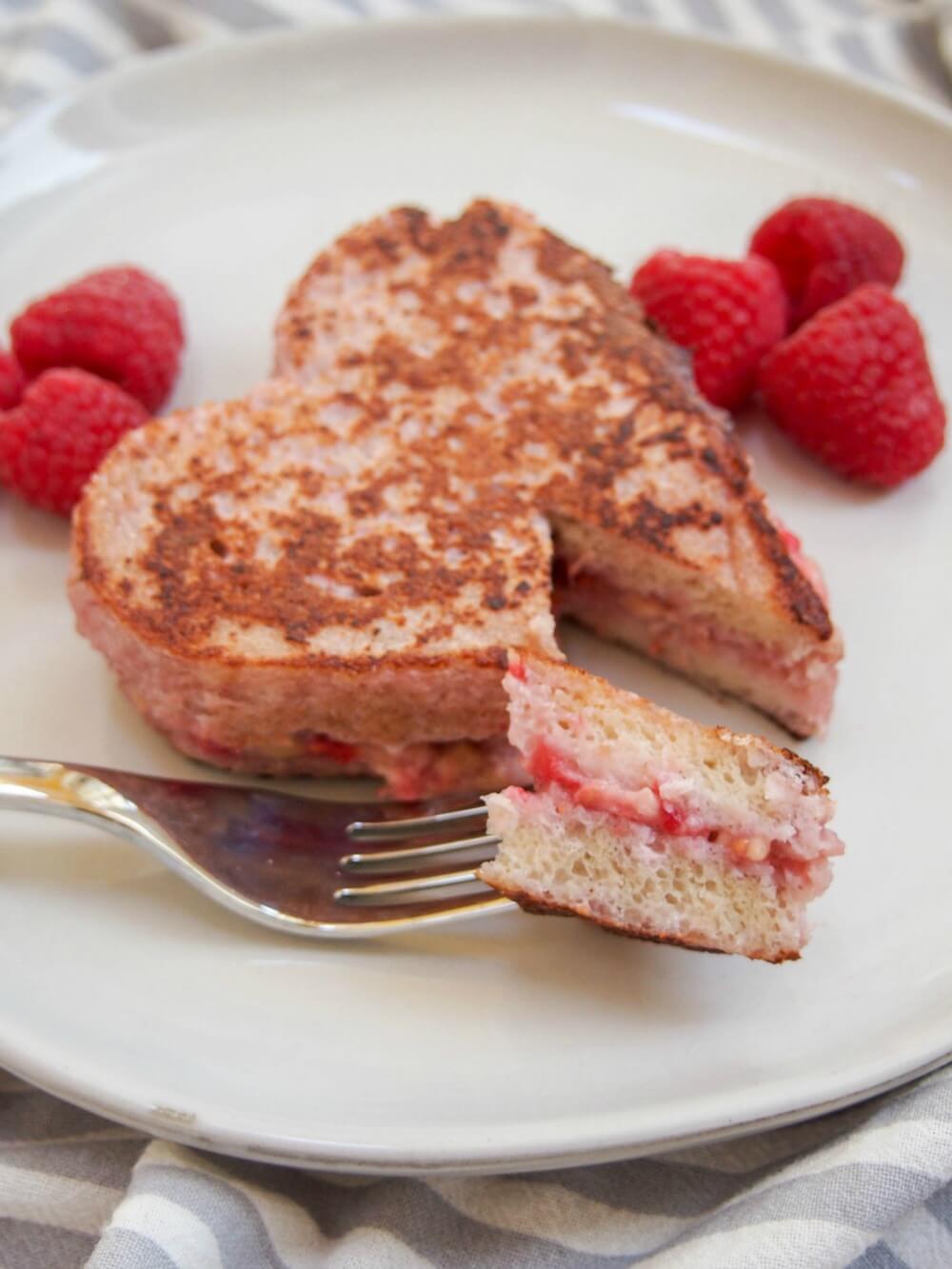 Raspberry stuffed French toast