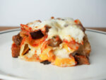 Squash and eggplant lasagna on plate