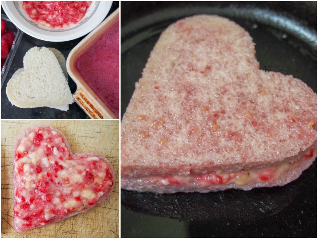 making Raspberry stuffed French toast