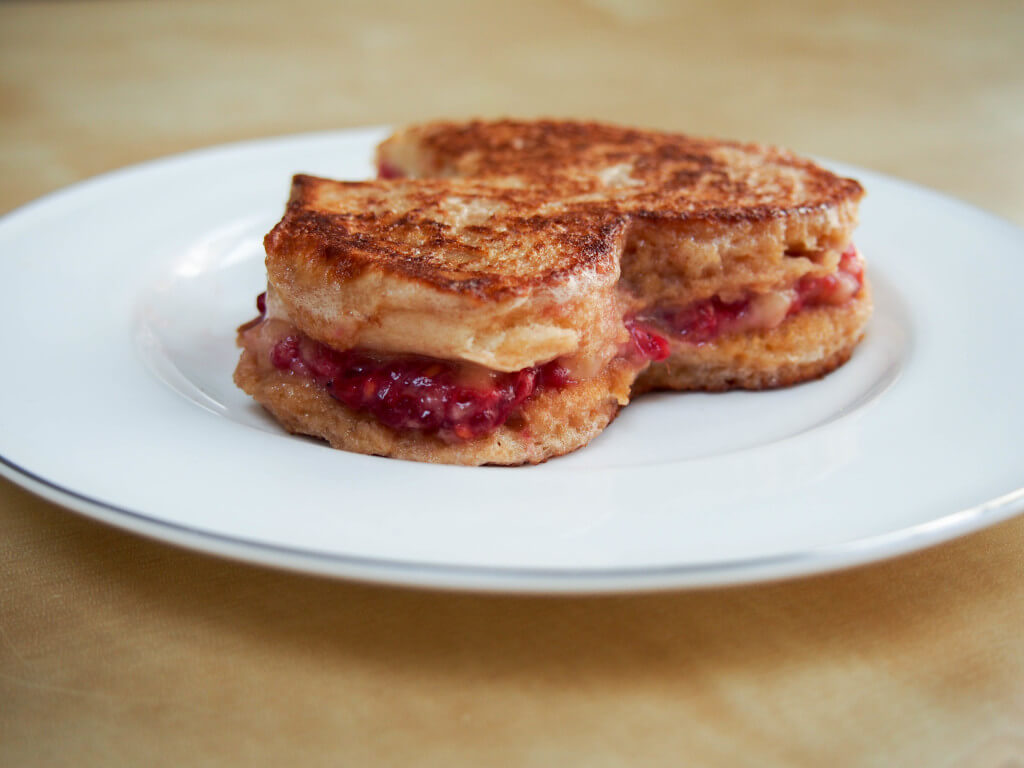 Raspberry stuffed French toast