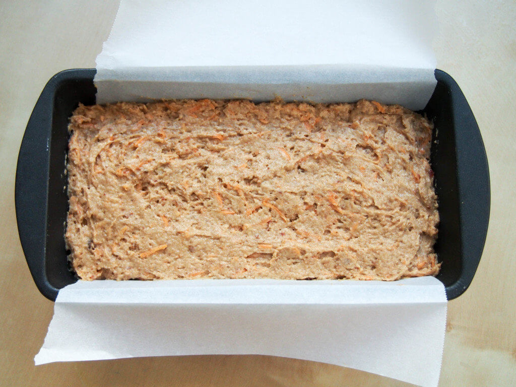 making healthy carrot and banana bread