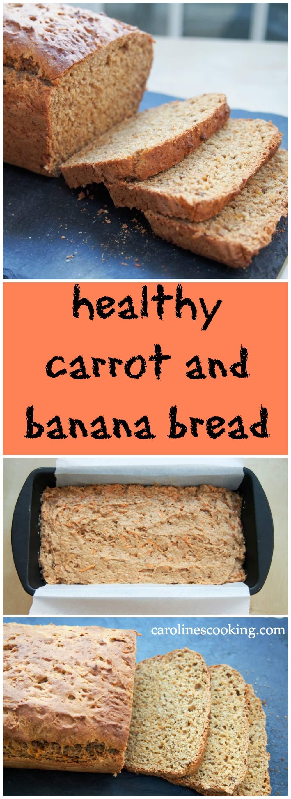 Easy to make, with no added sugar & lots of delicious ingredients, this carrot and banana bread is healthy & the best of carrot cake & banana bread in one.