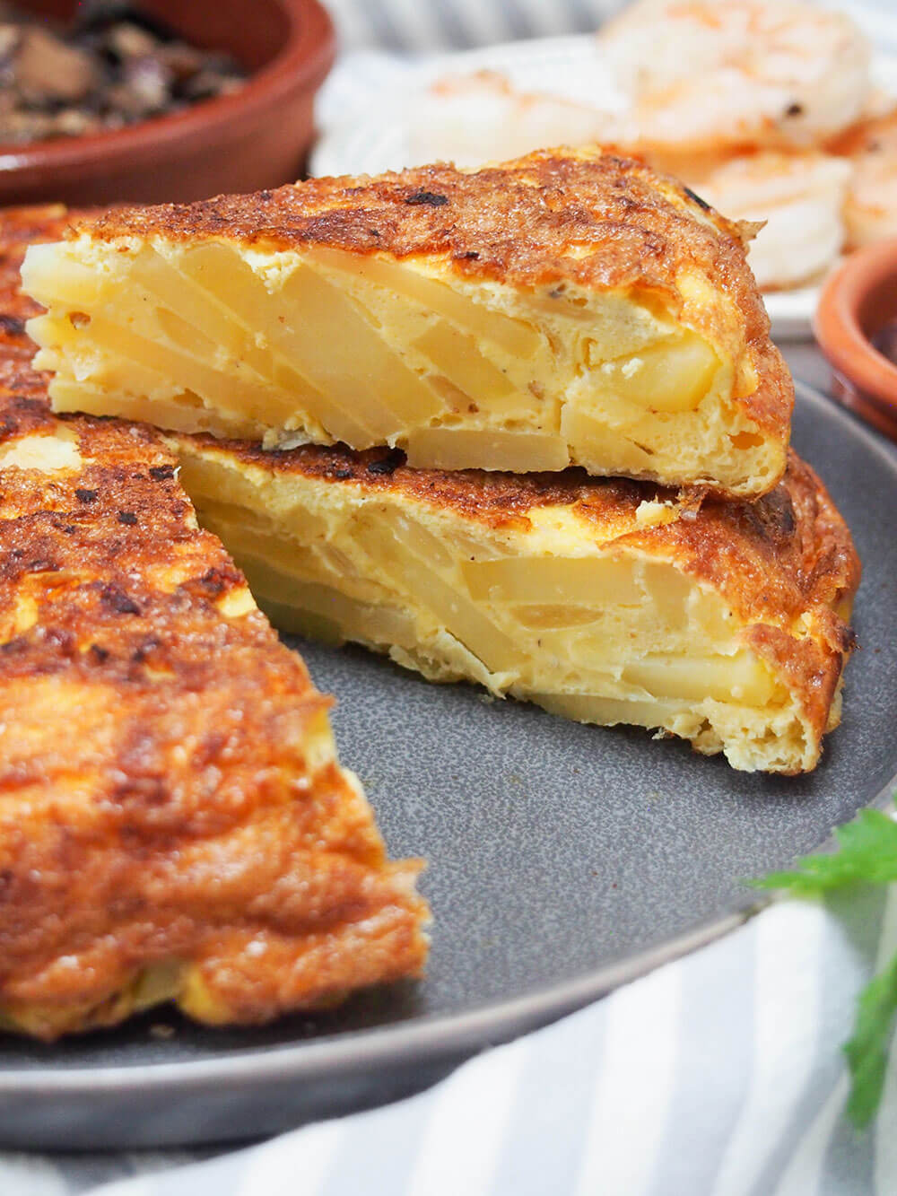 Spanish tortilla, tortilla Española slices