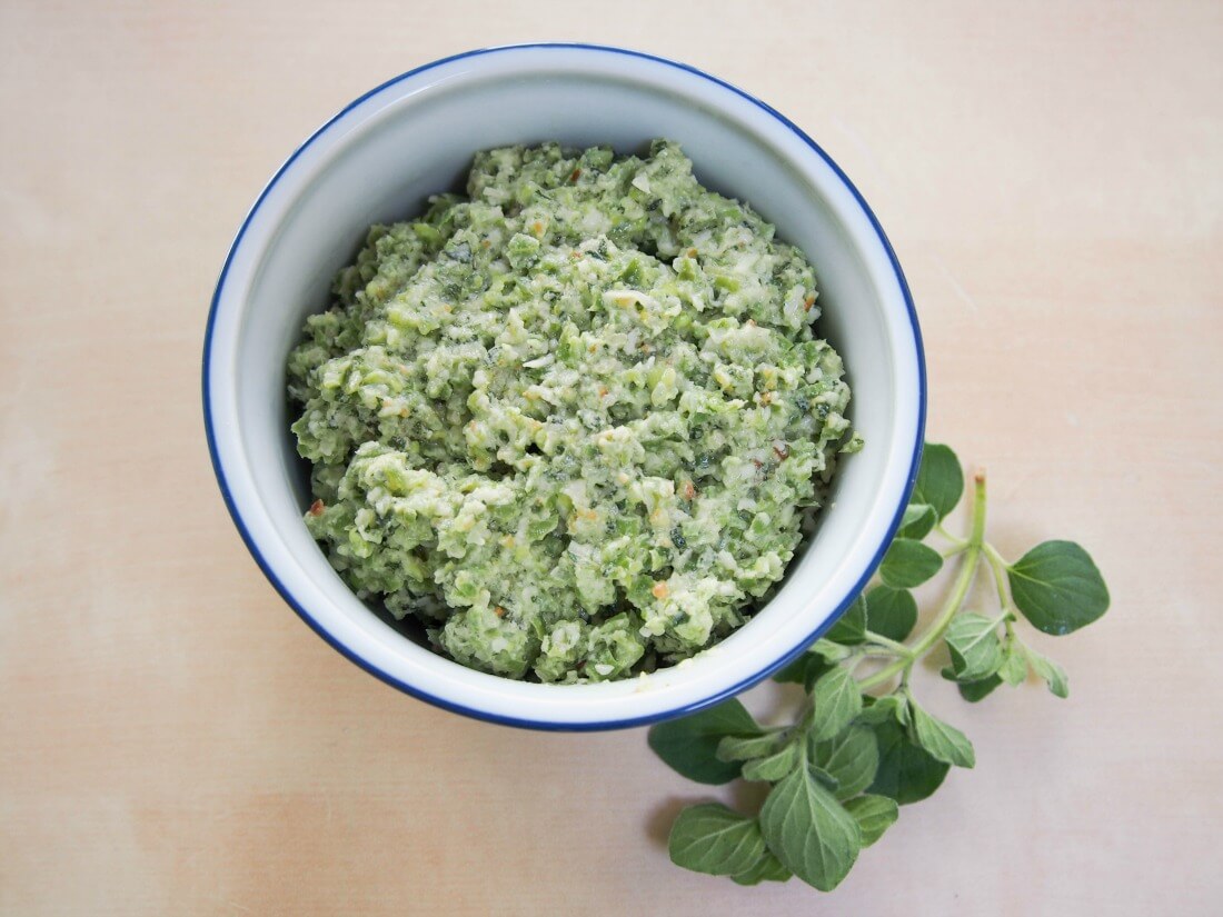 green bean and oregano pesto
