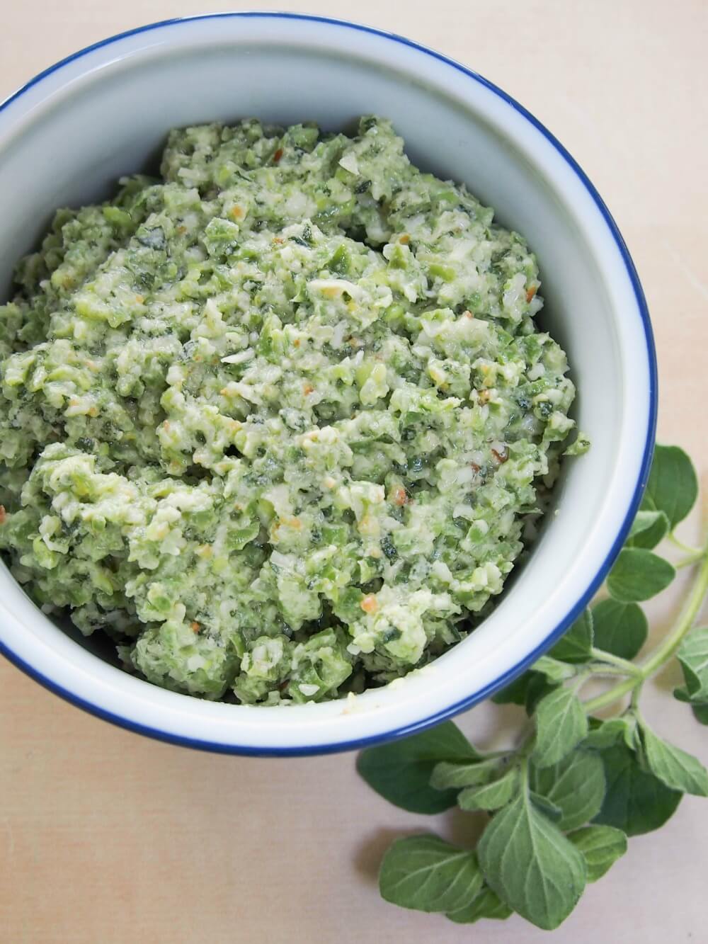 green bean and oregano pesto