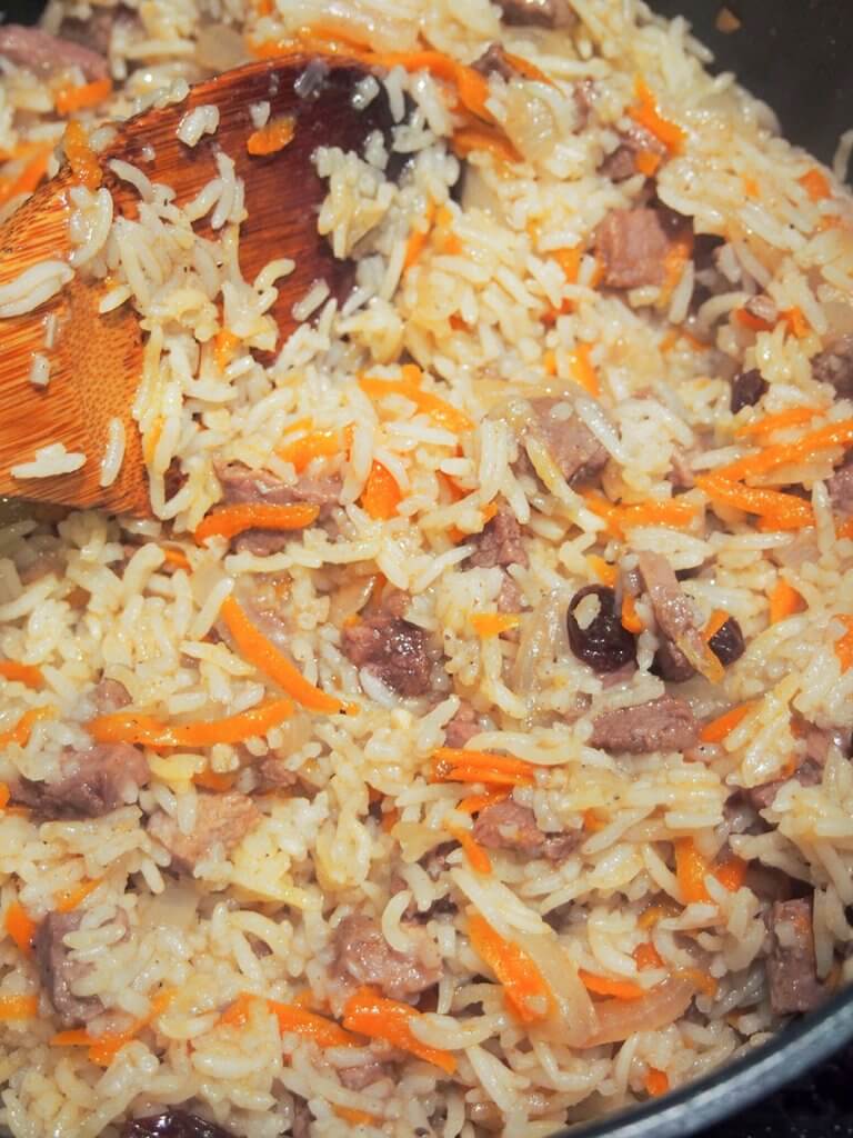 cooking lamb pilaf