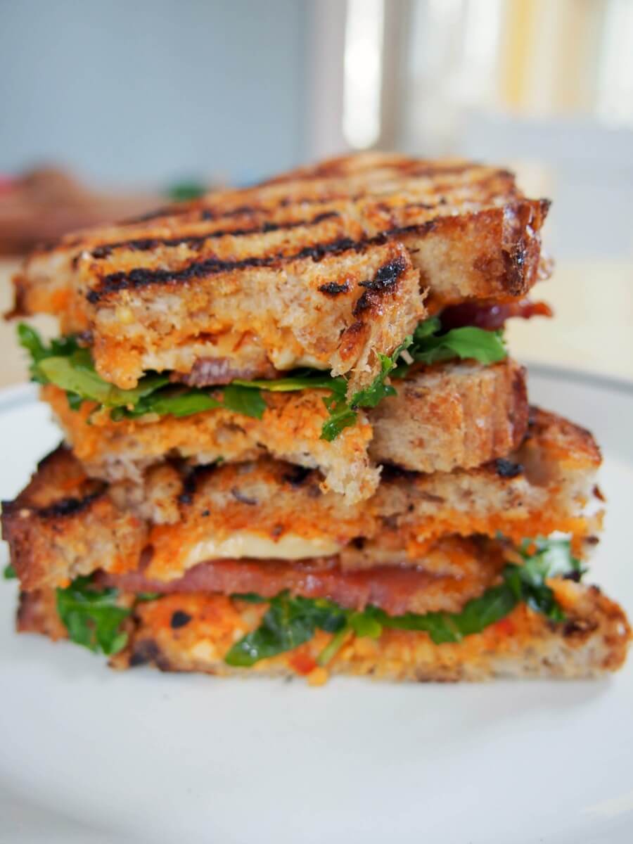 romesco and bacon grilled cheese