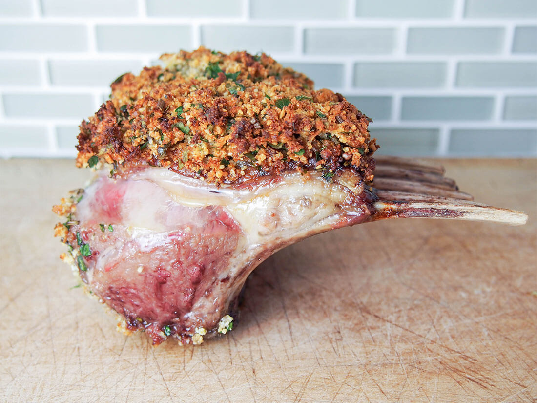 Garlic herb crusted rack of lamb