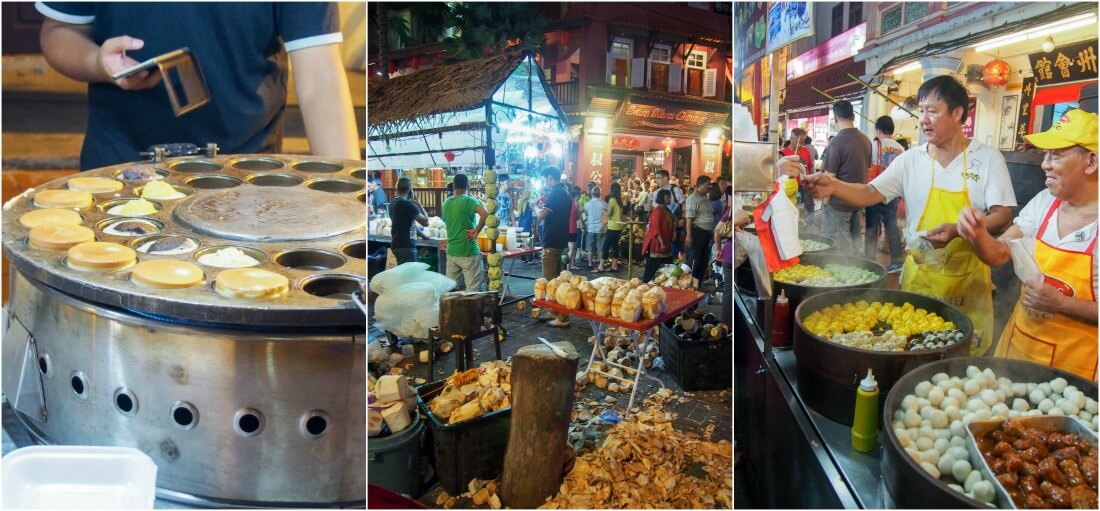 Melakka night market - chicken satay with peanut sauce