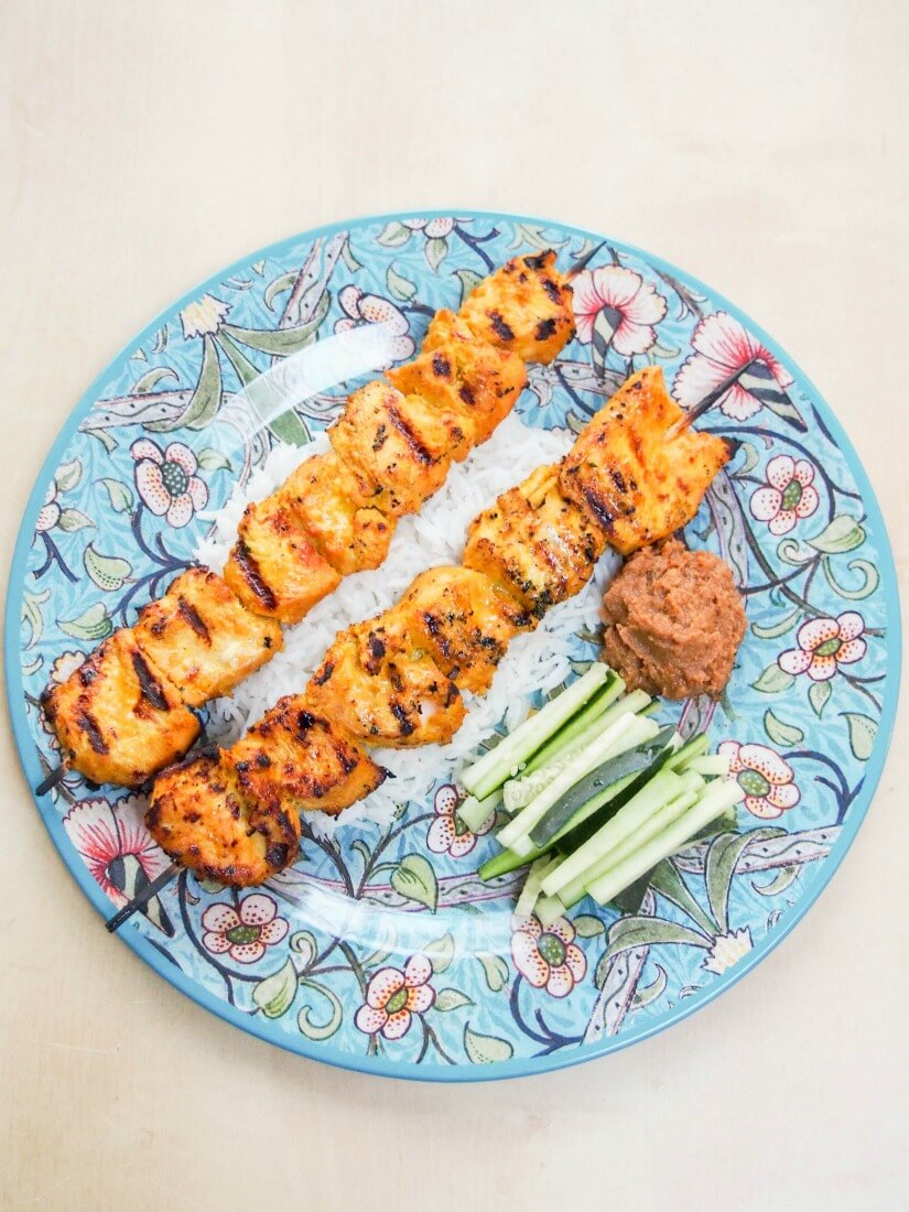 chicken satay with peanut sauce