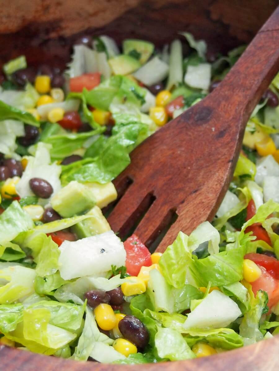 Mexican chopped salad close up