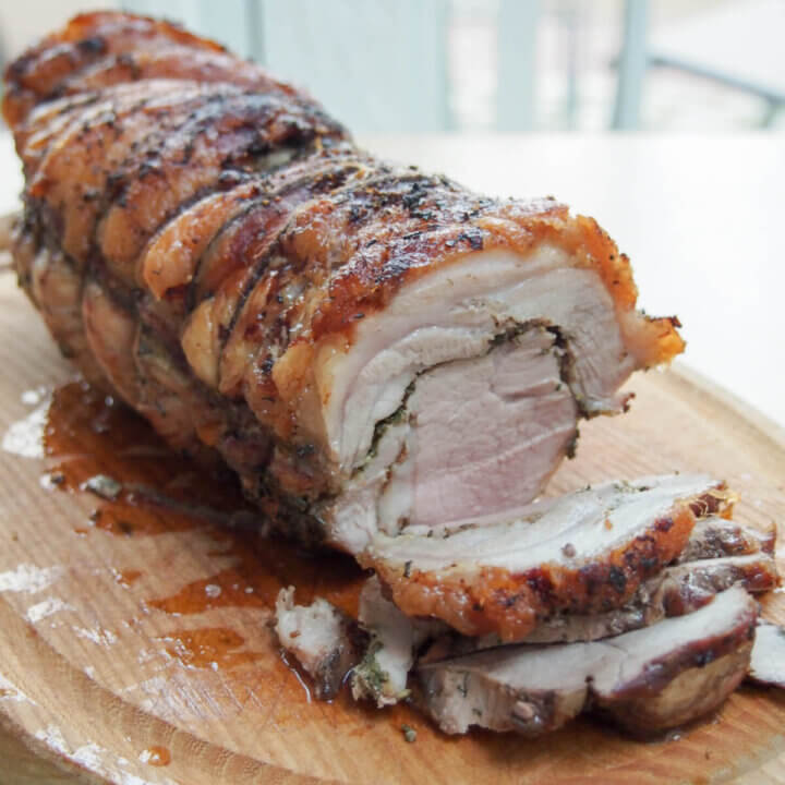 porchetta on chopping board