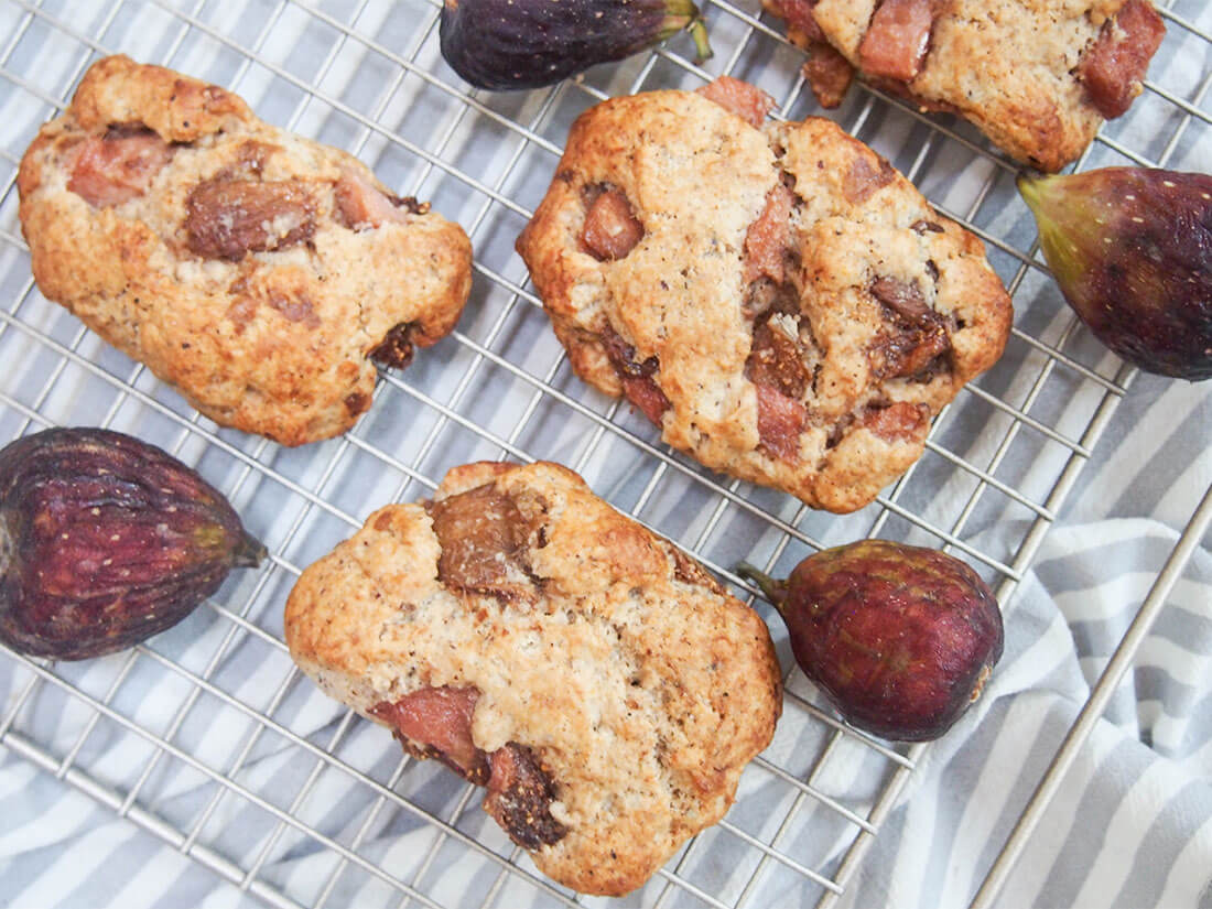 roast pear and fig scones