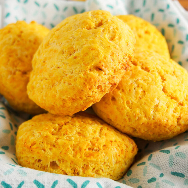 butternut squash biscuits with gruyere in basket