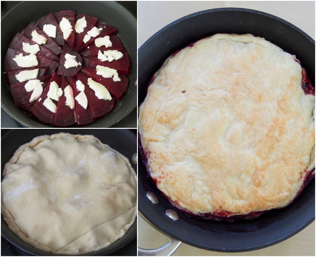 making beetroot tarte tatin