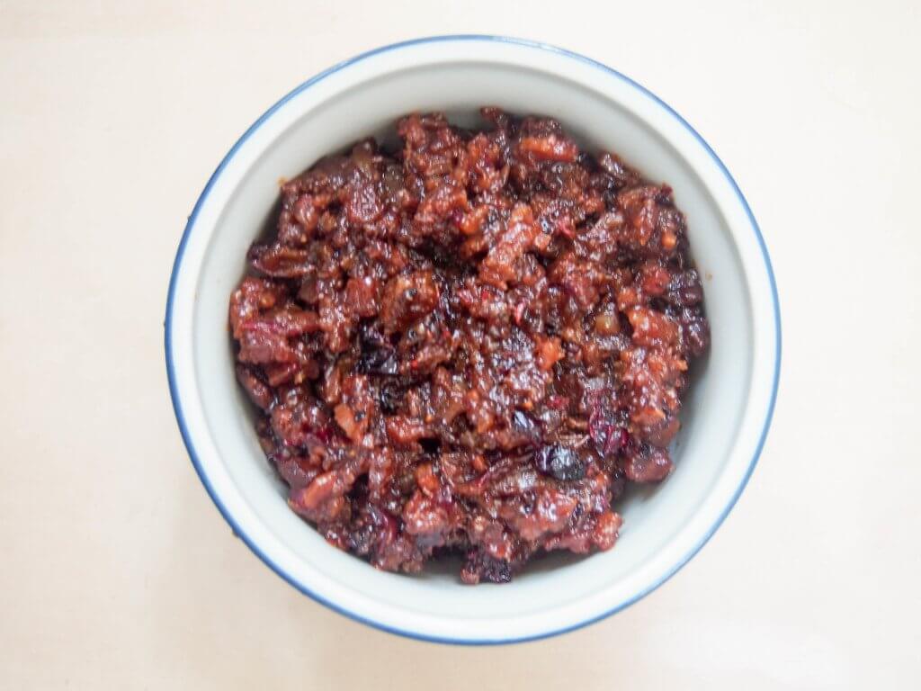 cranberry bacon jam for scallops with bacon jam