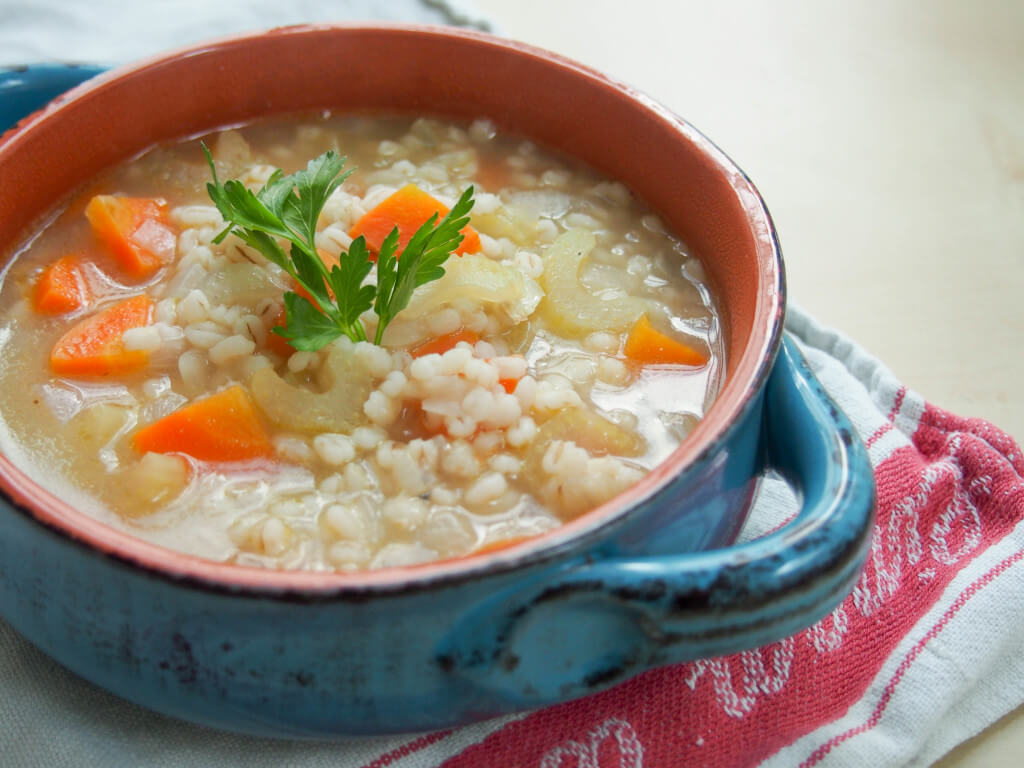 bowl of soup from side