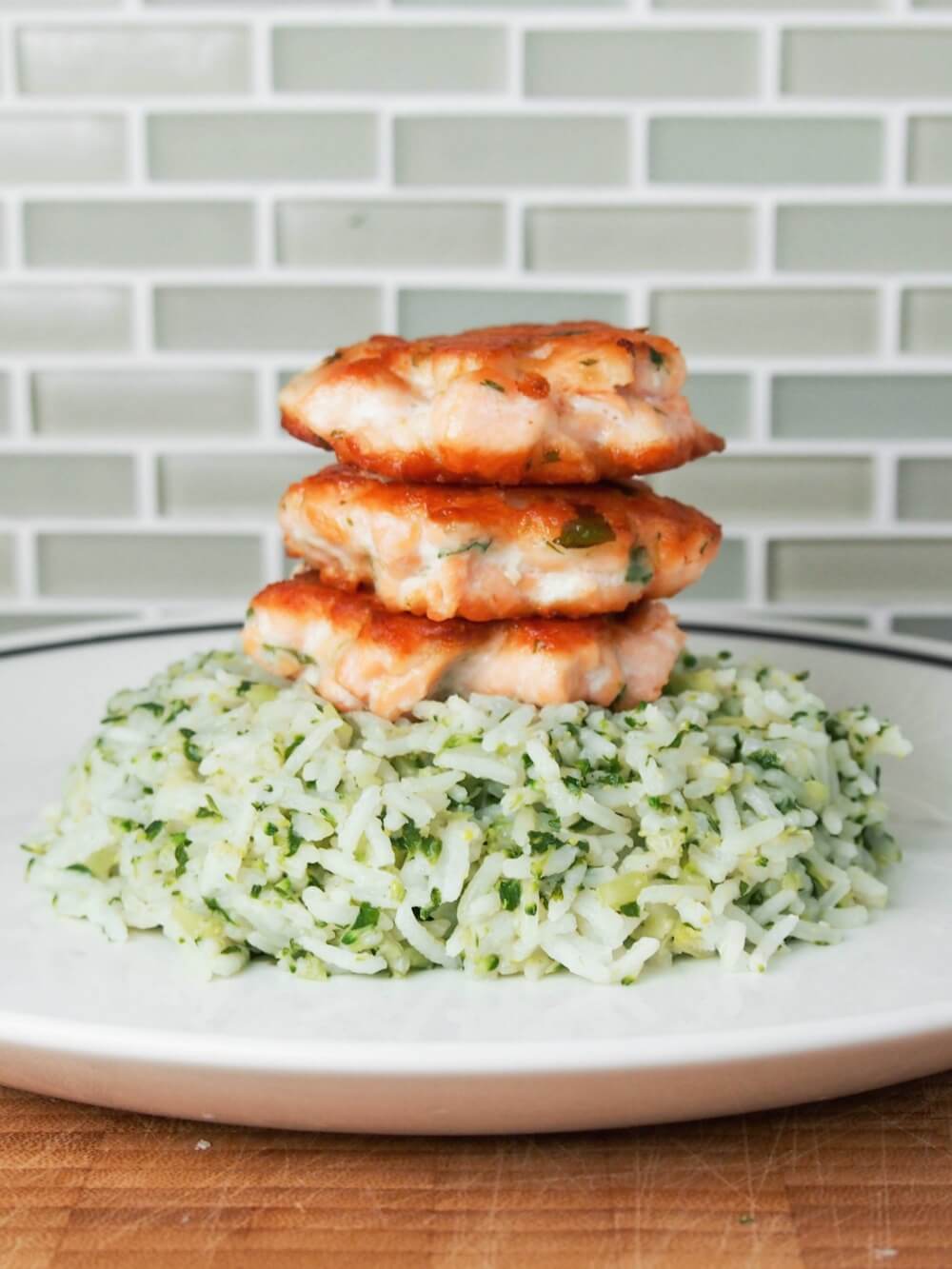 mildly Thai salmon cakes as main