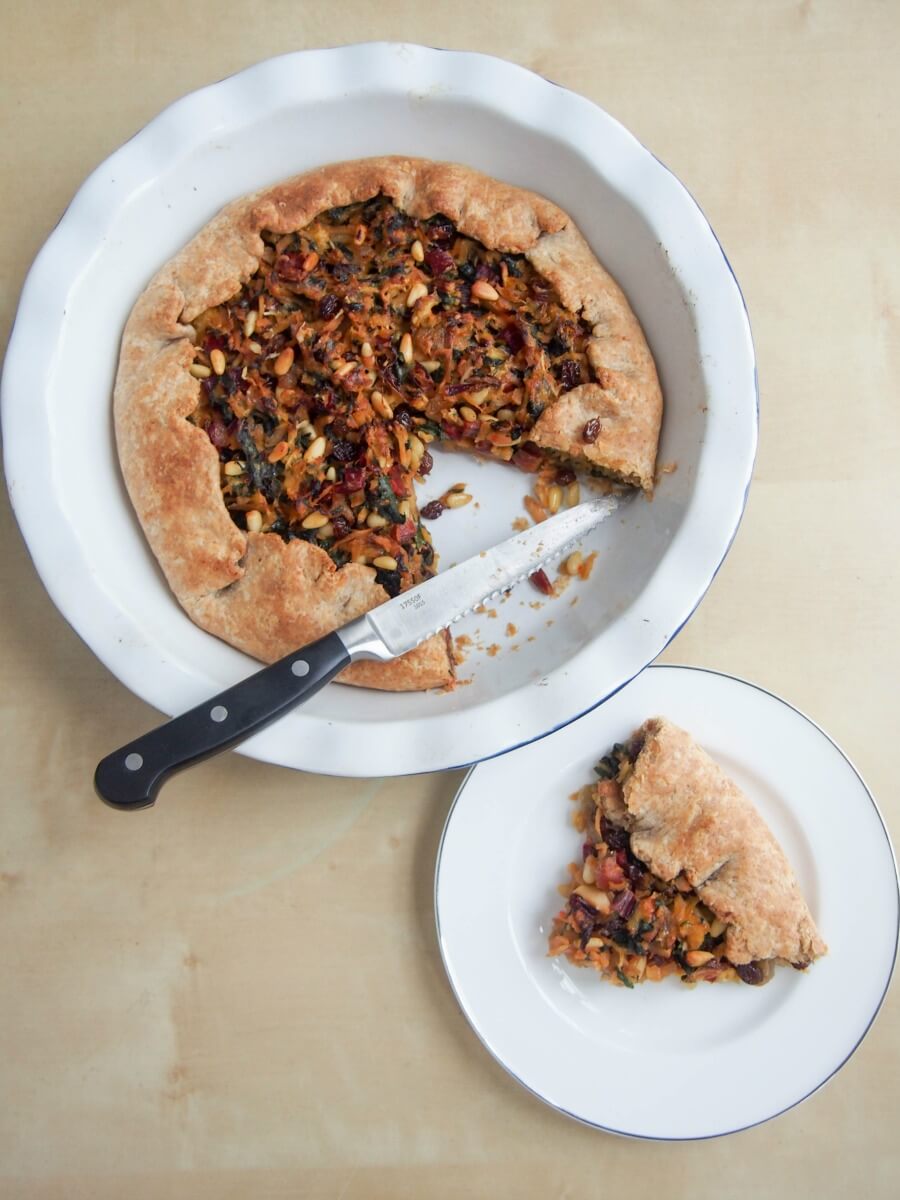 Chard and parsnip galette