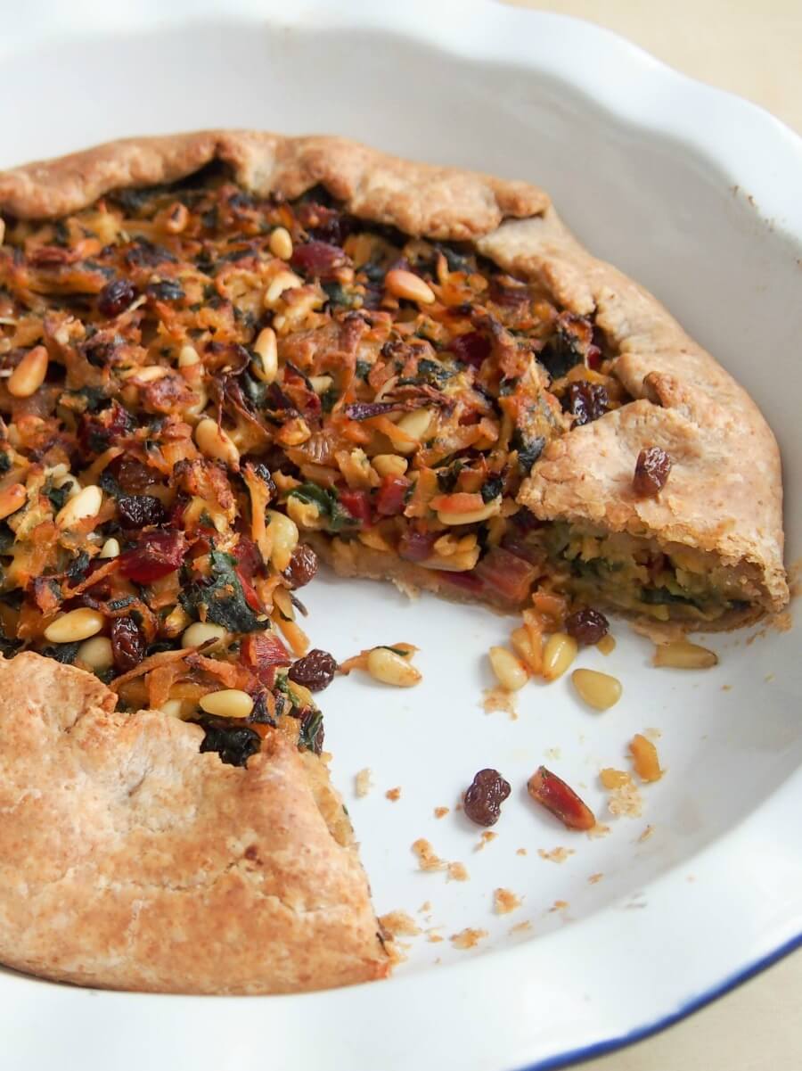 Chard and parsnip galette