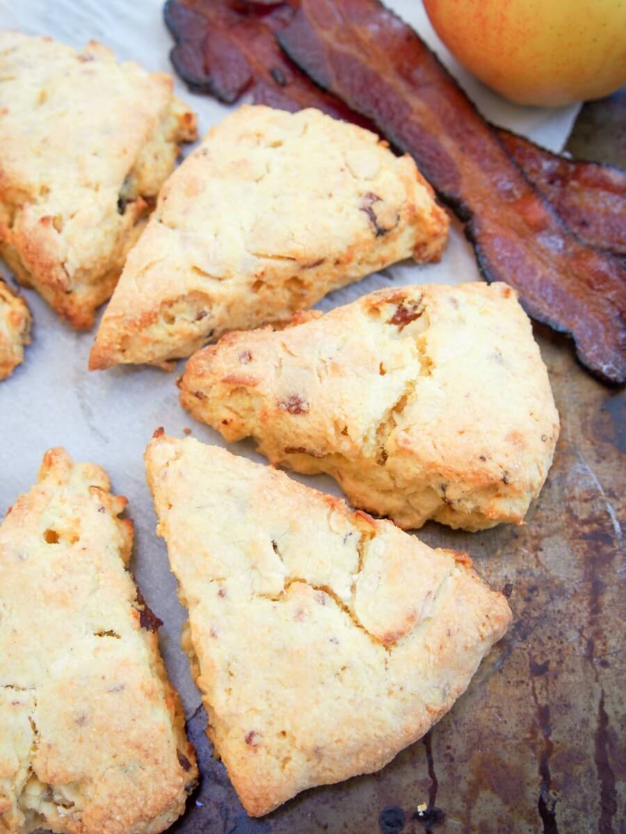 Apple and bacon cornmeal scones