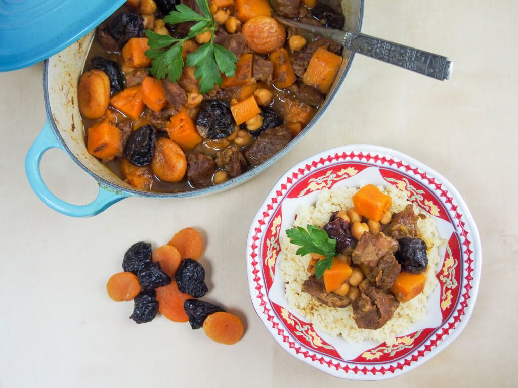 This lamb tagine with apricots, chickpeas and squash is really easy to make, full of fantastic flavors and wonderfully comforting. Great on a cold day too.