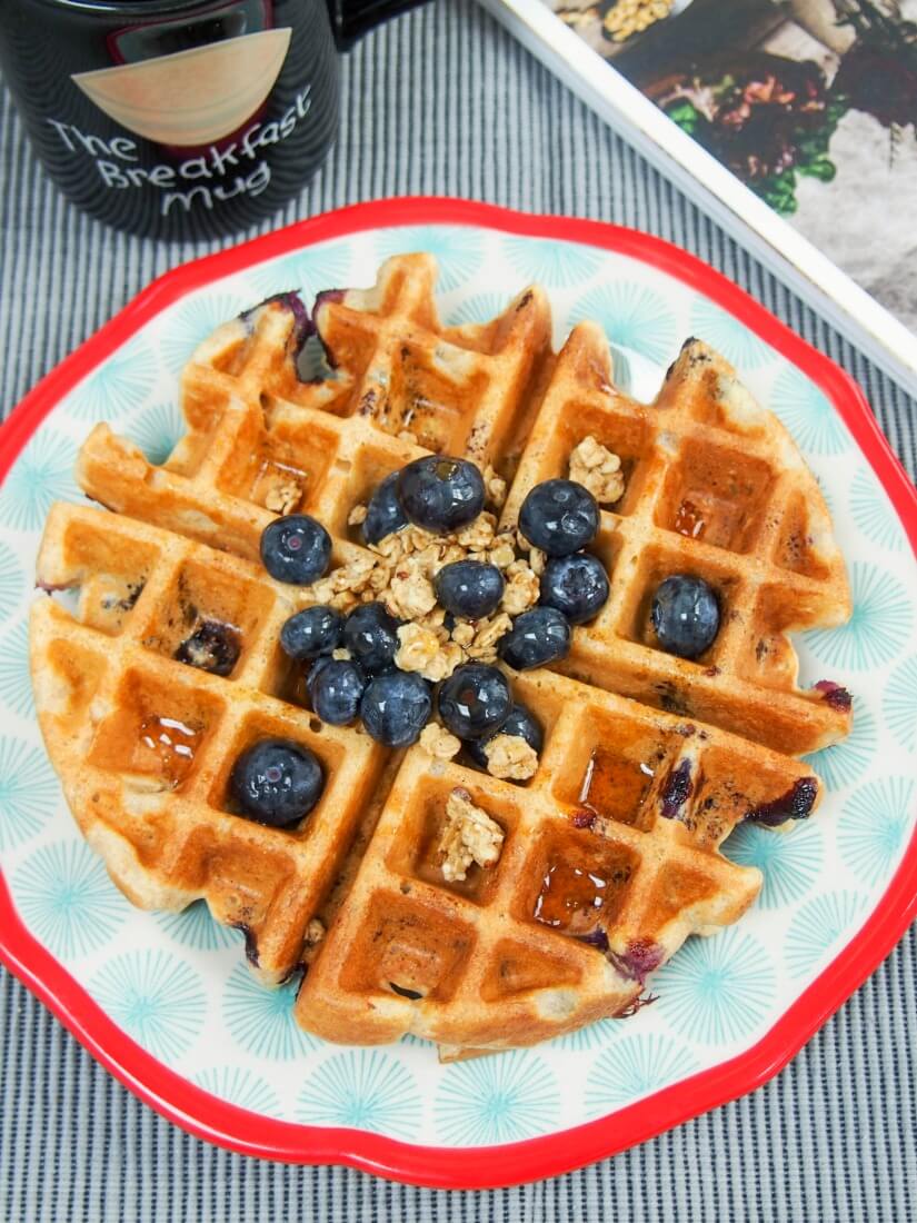 blueberry granola waffles