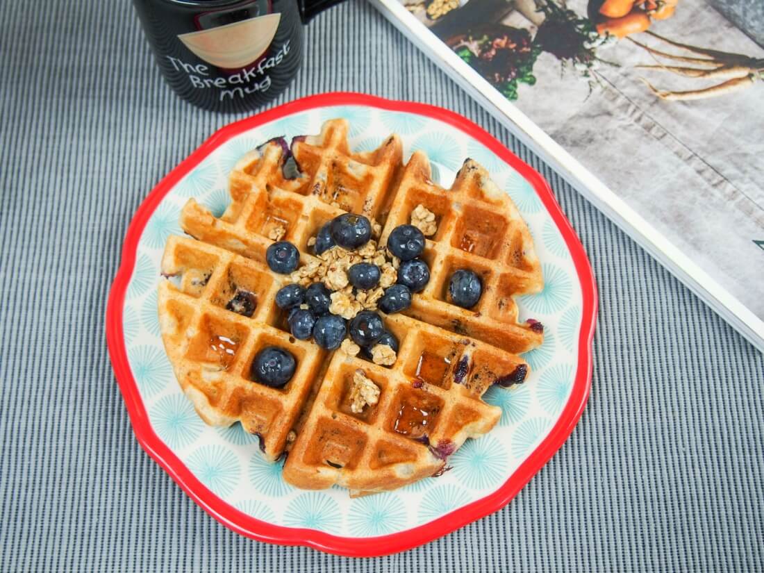 blueberry granola waffles