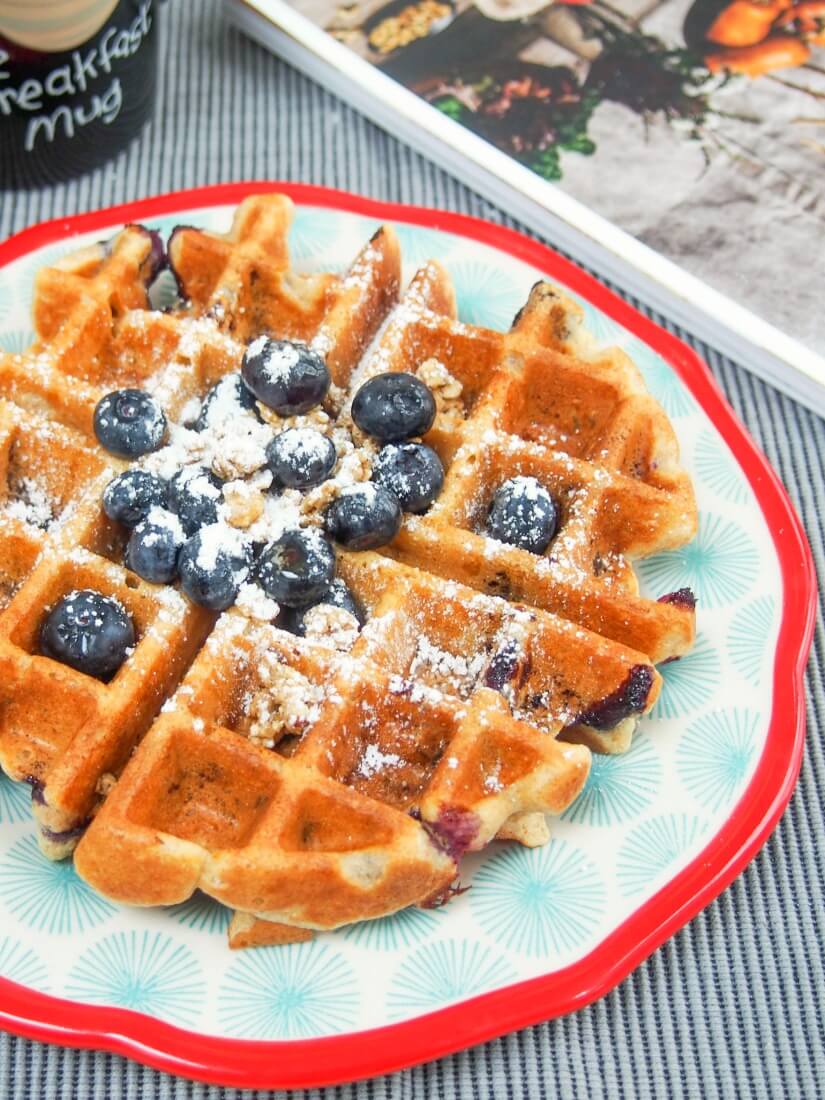 blueberry granola waffles