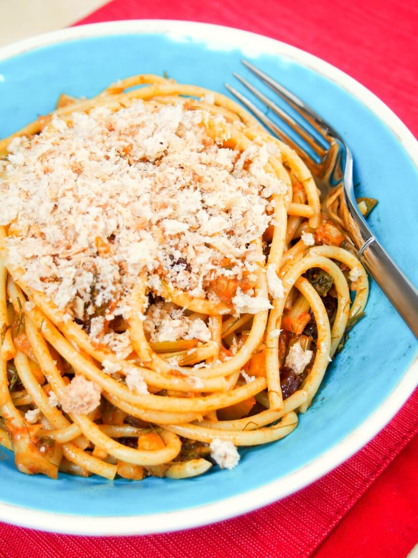 Pasta con sarde a mare - 'pasta with sardines at sea'