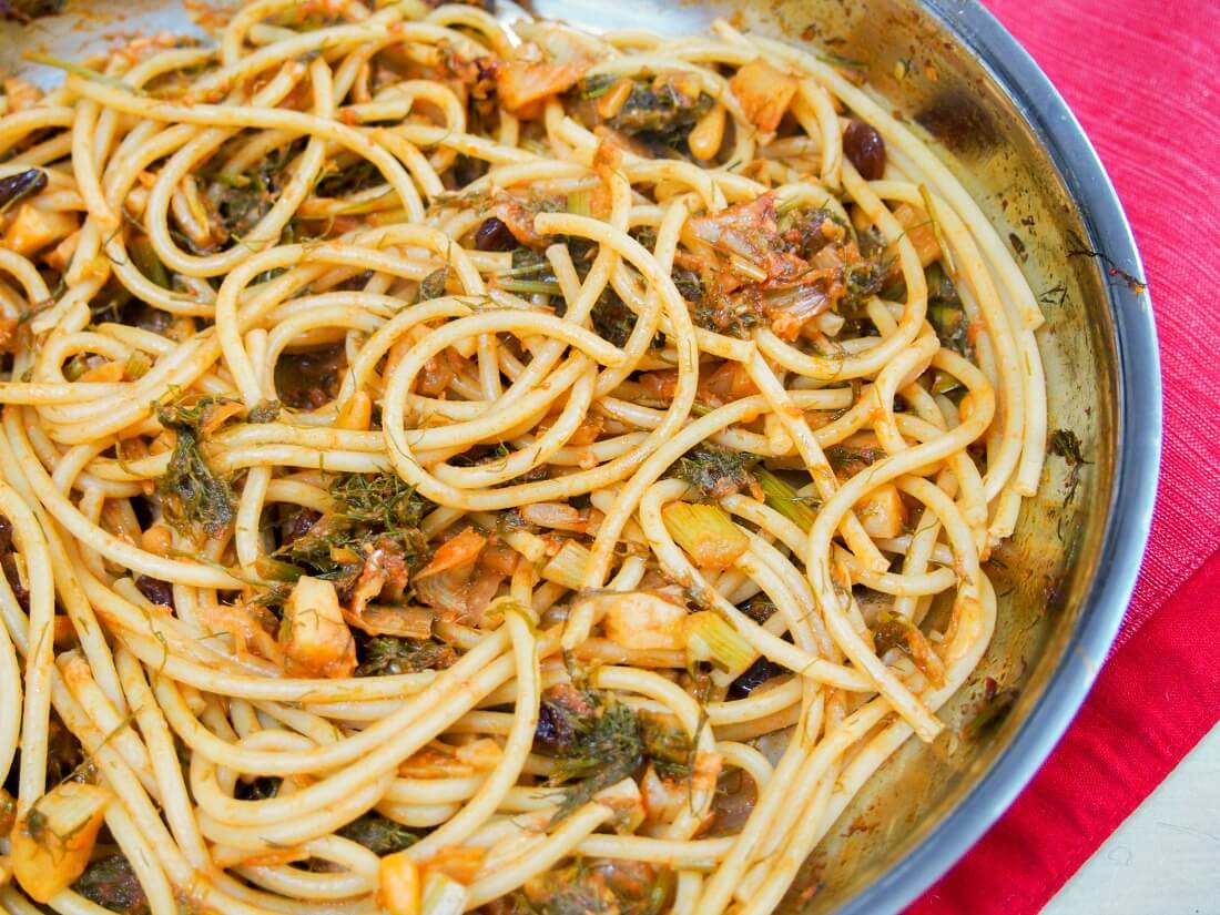 Pasta con sarde a mare - 'pasta with sardines at sea'
