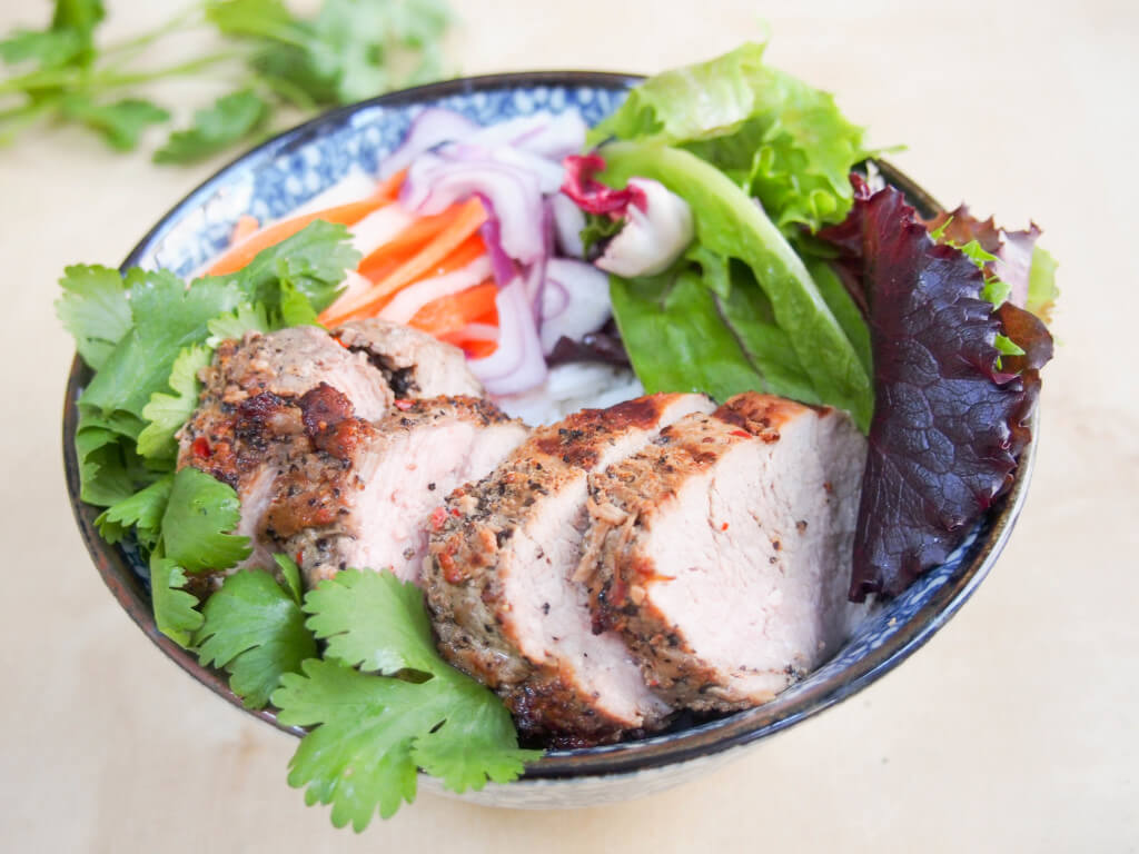 This Vietnamese-style pork and rice bowl is a perfect quick meal - easy to make, full of flavor and the leftovers make a great bahn mi sandwich. Delicious!