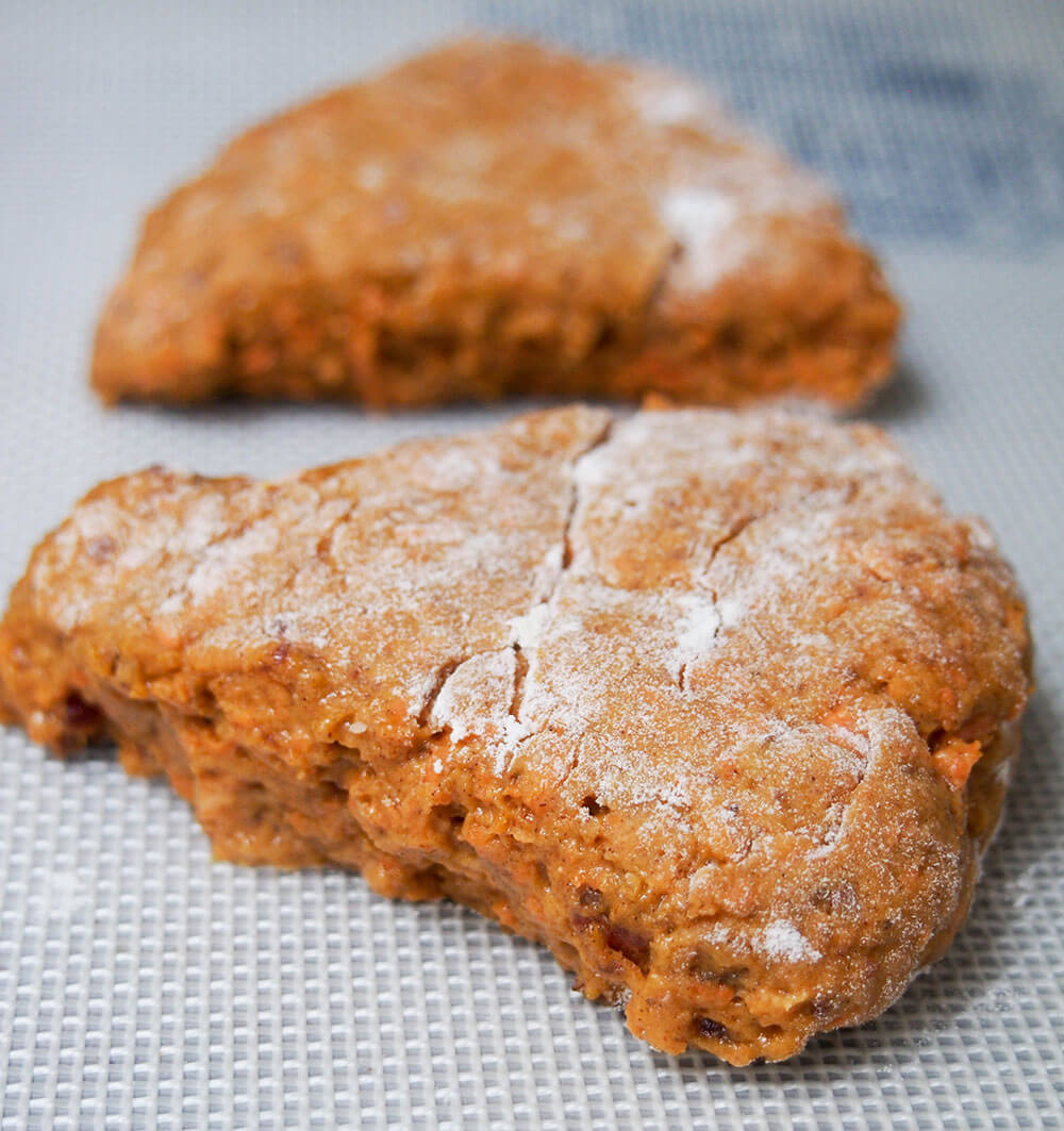 carrot cake scones before baking