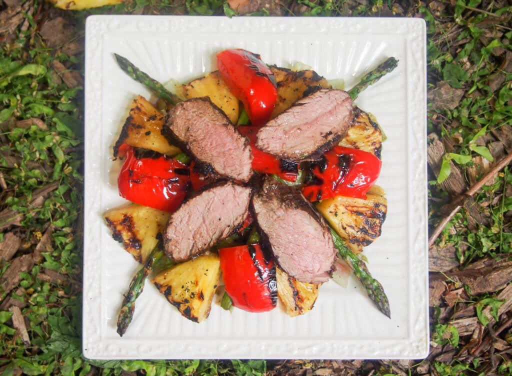 Grilled pork and pineapple salad