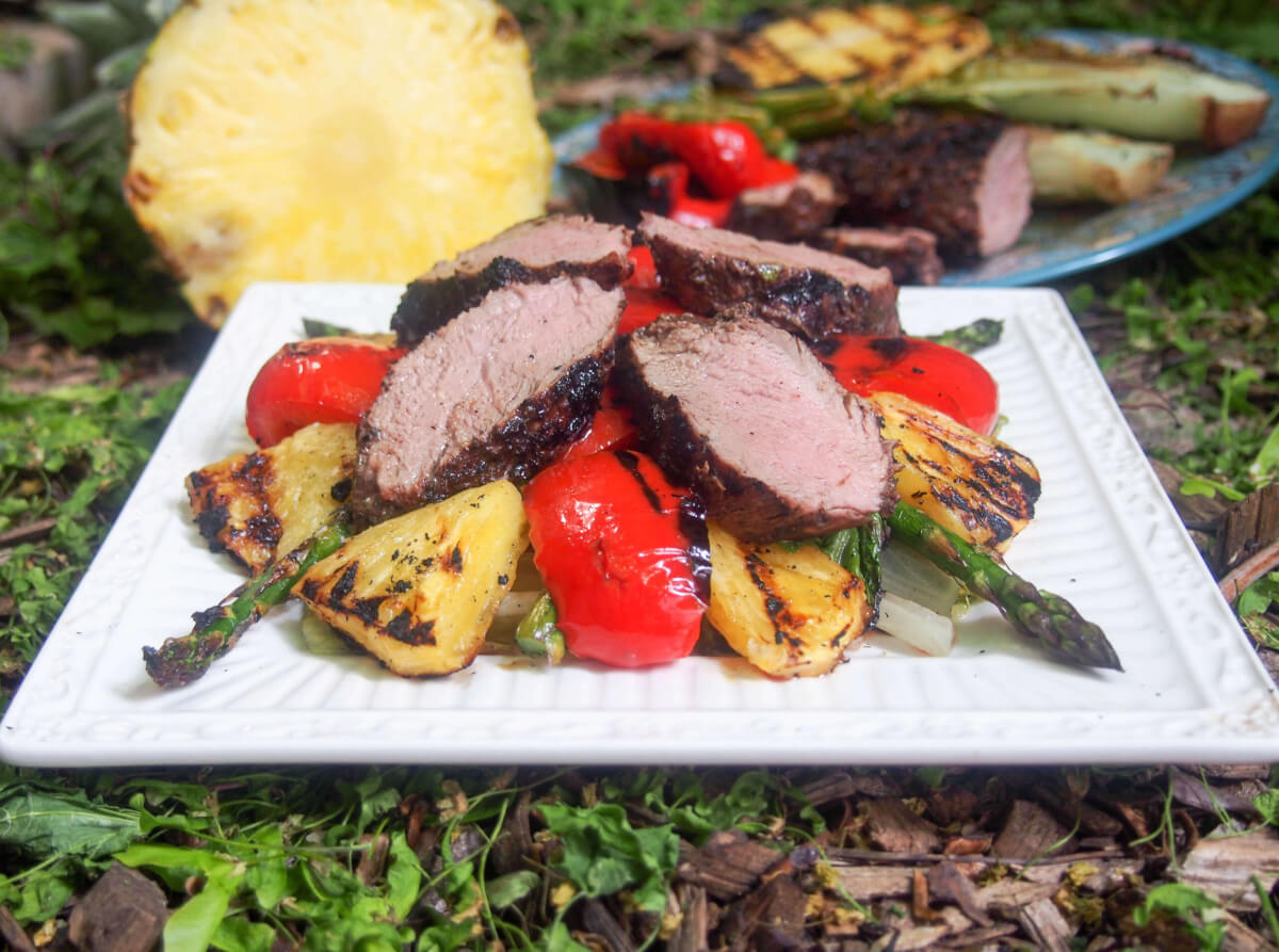 Grilled pork and pineapple salad