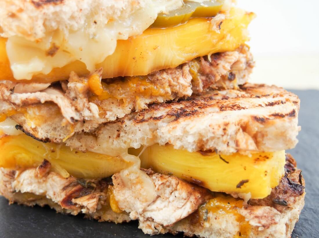 "The Jammin' Jamaican" chicken grilled cheese