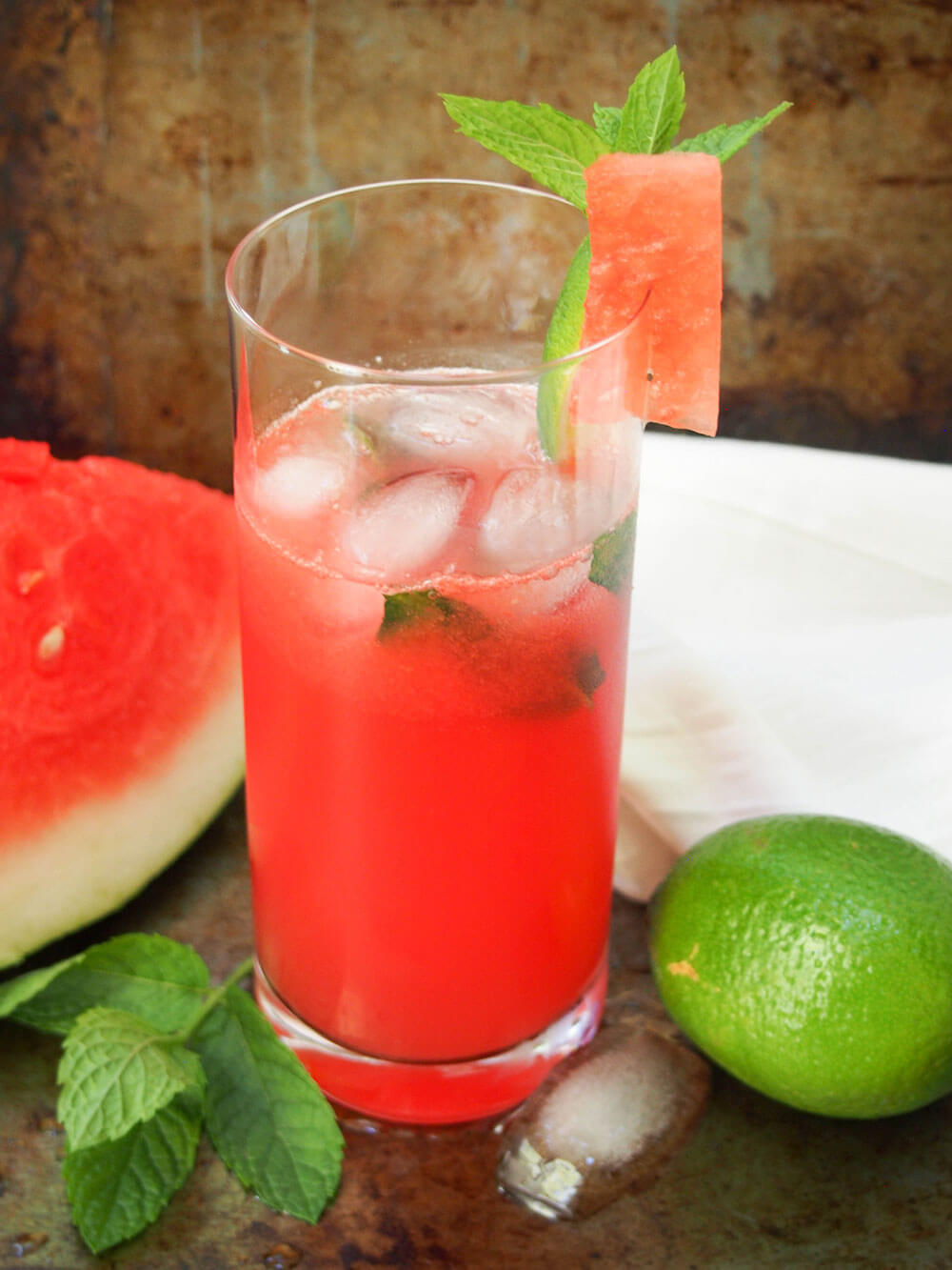 watermelon mojito in glass