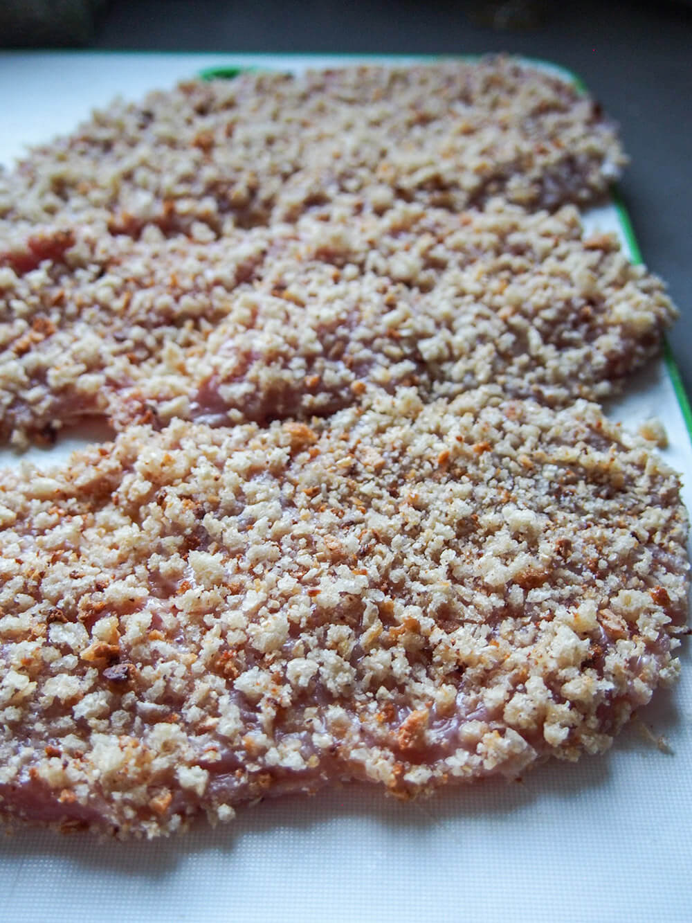 breaded veal cutlets ready to cook