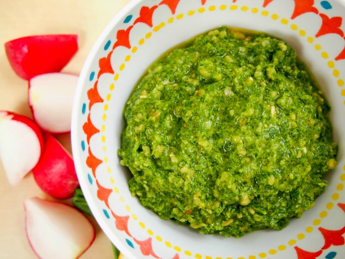 radish green pesto
