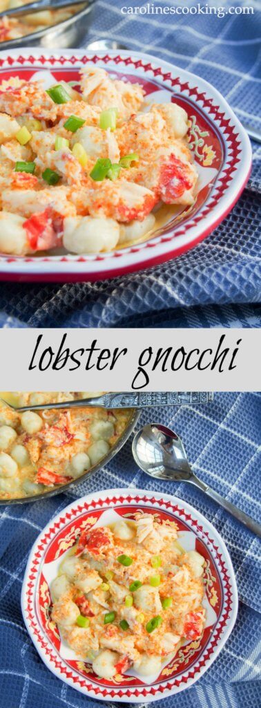 Lobster gnocchi - delicious potato gnocchi with a hint of smooth goat's cheese in a flavorful, creamy lobster sauce. Delicate flavors, incredibly tasty.