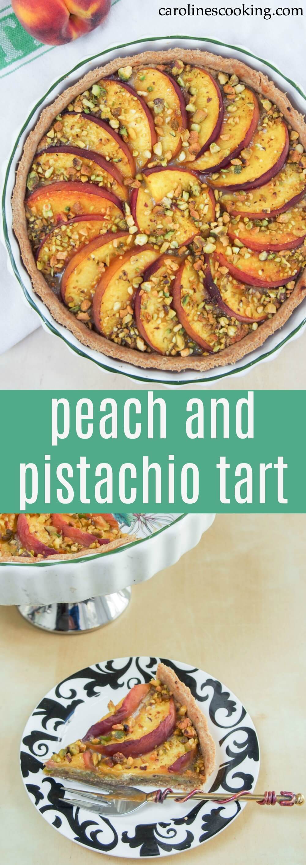 This peach and pistachio tart is a delicious summer dessert combining soft, sweet peach, a pistachio frangipane and a crisp base. And yes, it's as good as it looks. 
