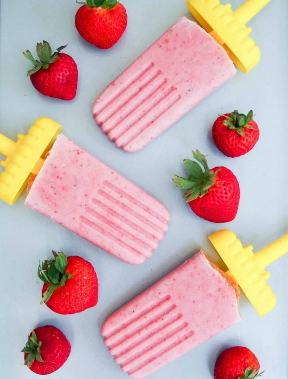 Strawberry coconut popsicles