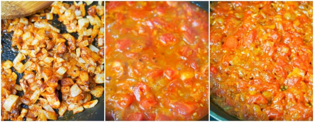 making salsa bravas for healthier patatas bravas