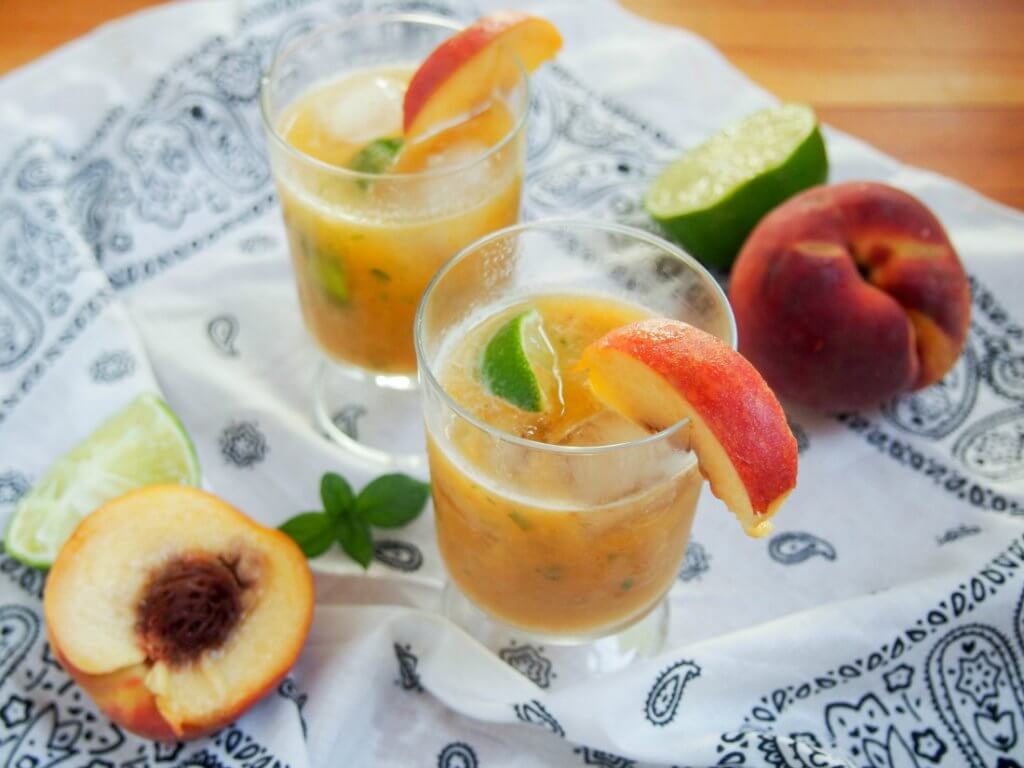This basil peach margarita is deliciously fresh and fruity, easy to make and all too easy to enjoy. Perfect for taco Tuesday, parties or just because.